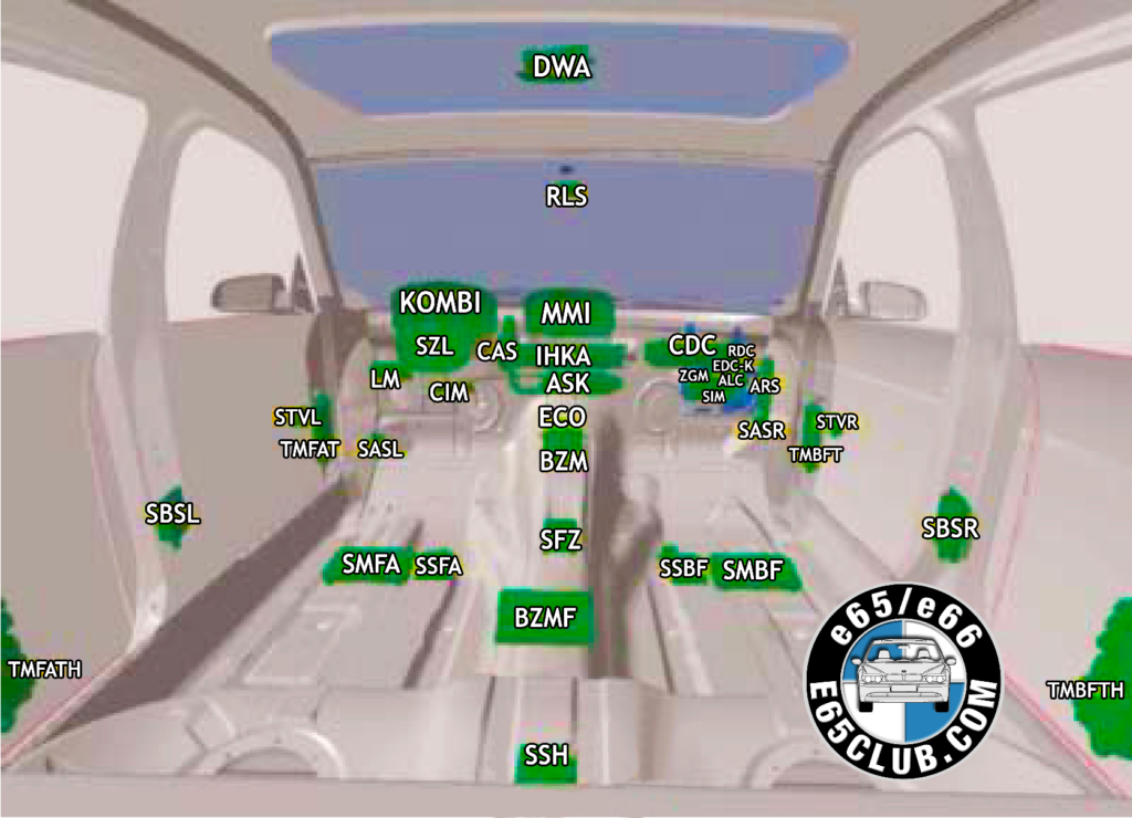 e65/e66 Passenger Control Module Locations